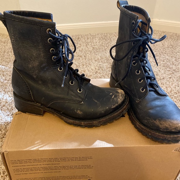 Ecote distressed lace up combat boots - Picture 2 of 4